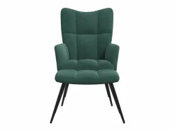 Outlet Clicnbuy Silla de relajación con taburete terciopelo oscuro Verde