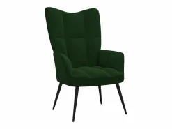 Outlet Clicnbuy Silla de relajación con taburete terciopelo oscuro Verde