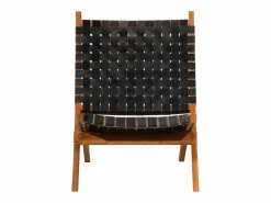 vidaxl Silla de relax plegable cuero auténtico
