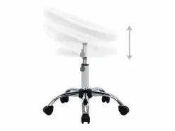 Clearance Silla de trabajo con ruedas de piel sintética blanca Blanco