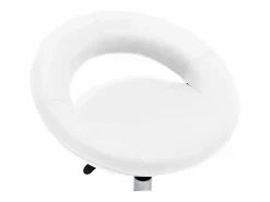 Clearance Silla de trabajo con ruedas de piel sintética blanca Blanco