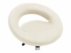 Clearance Clicnbuy Silla de trabajo con ruedas cuero sintético Crema