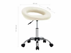 Clearance Clicnbuy Silla de trabajo con ruedas cuero sintético Crema