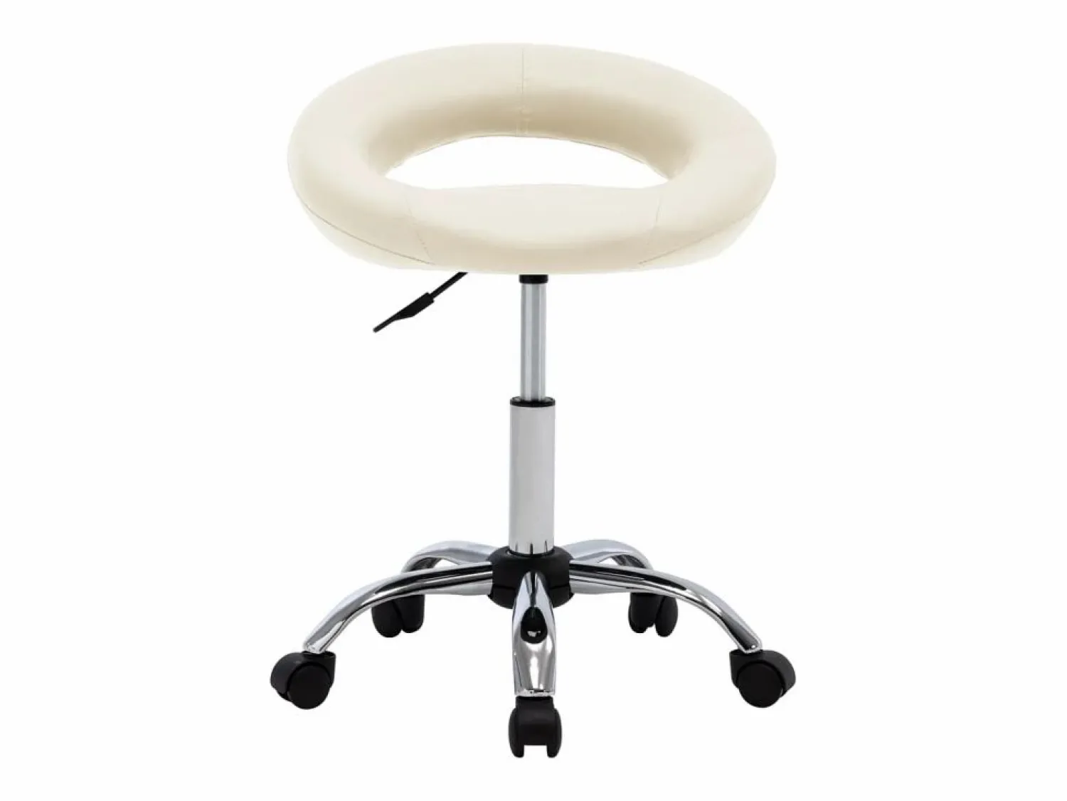 Clearance Silla de trabajo con ruedas cuero sintético ES405570 Crema