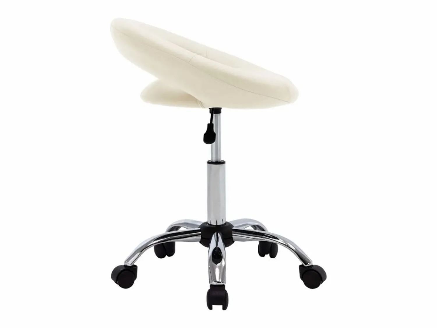 Clearance Silla de trabajo con ruedas cuero sintético ES405570 Crema