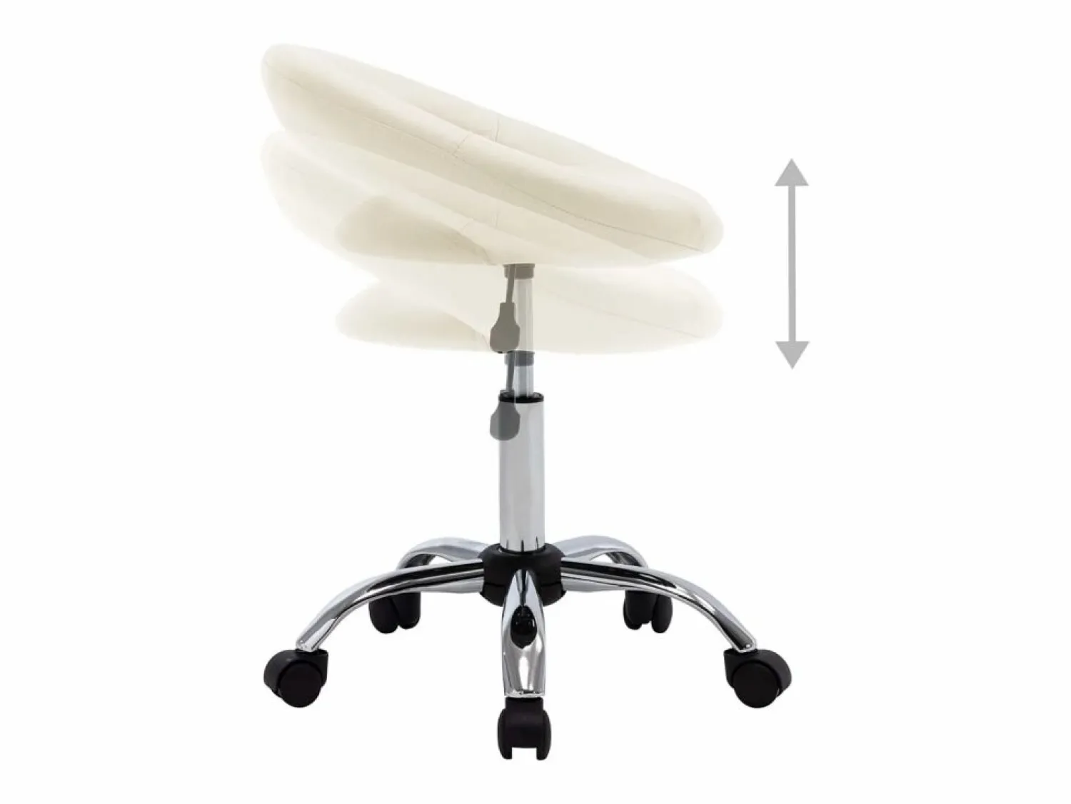 Clearance Silla de trabajo con ruedas cuero sintético ES405570 Crema