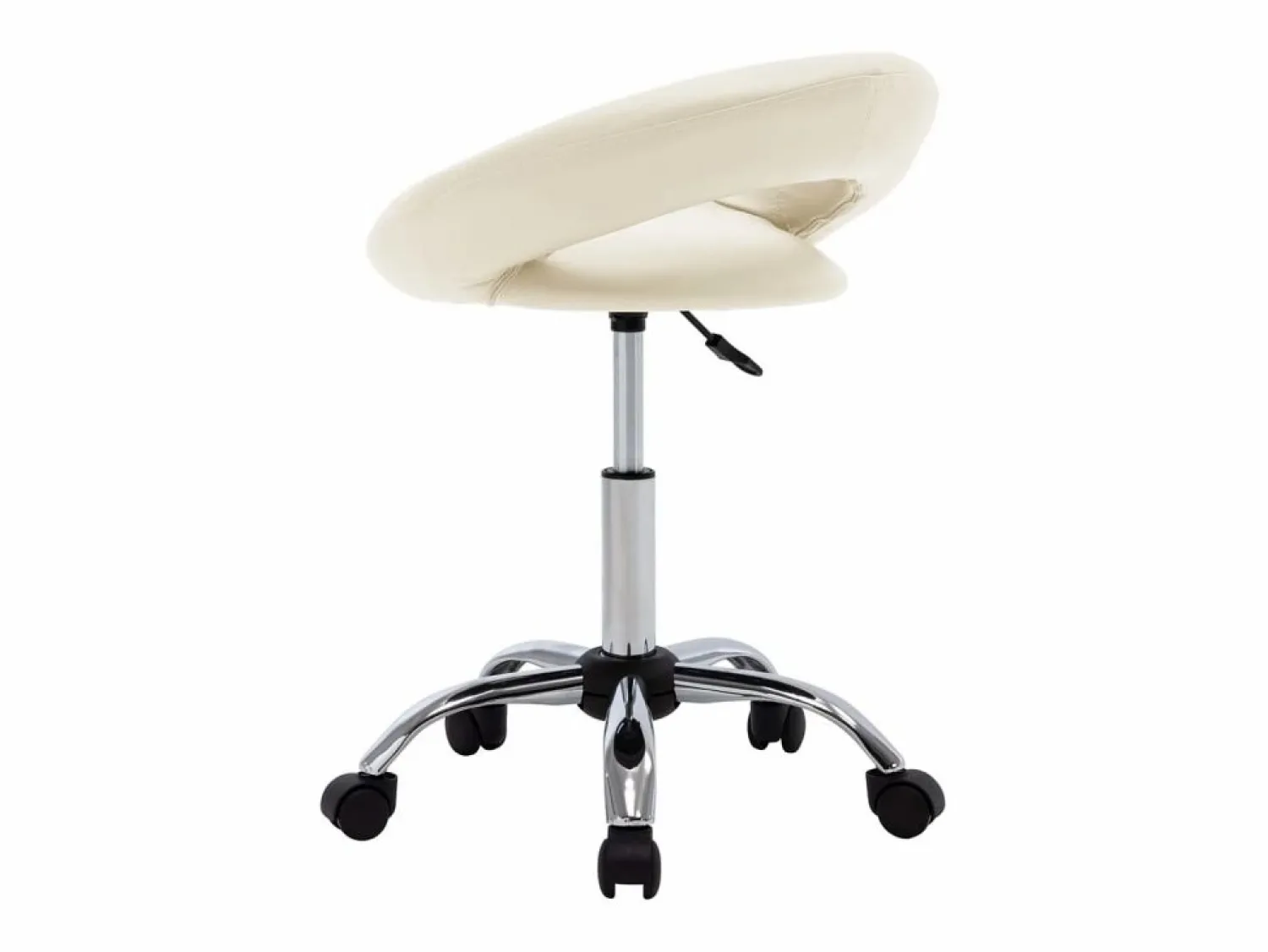 Clearance Silla de trabajo con ruedas cuero sintético ES405570 Crema