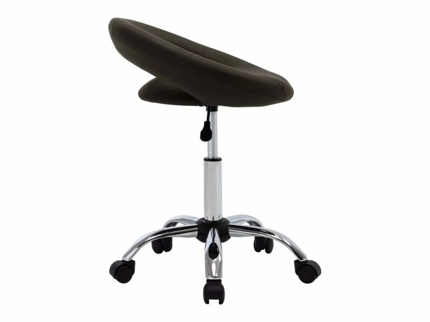 Silla de trabajo con ruedas cuero sintético marrón ES737038