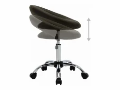Online Clicnbuy Silla de trabajo con ruedas cuero sintético marrón Marru00f3n