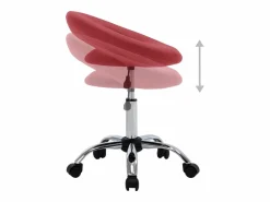 Hot Silla de trabajo con ruedas cuero sintético rojo tinto Taburete De Oficina