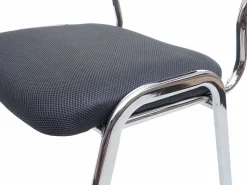 Outlet MCW Silla de visita H401 Apilable (juego de 2), asiento gris oscuro, patas cromadas Gris antracita / Plateado