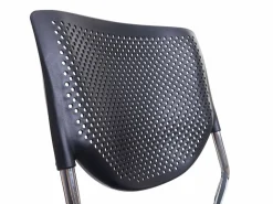 Outlet MCW Silla de visita H401 Apilable (juego de 2), asiento gris oscuro, patas cromadas Gris antracita / Plateado