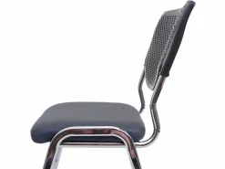 Outlet MCW Silla de visita H401 Apilable (juego de 2), asiento gris oscuro, patas cromadas Gris antracita / Plateado