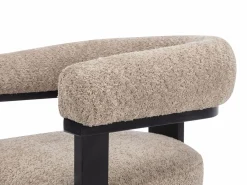 Clearance Silla en tela bouclé y madera de hevea - Topo y negro - LIVELIA Sillas Y Lotes De Sillas