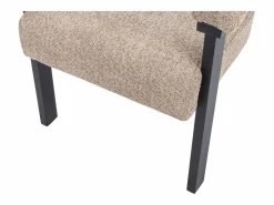 Clearance Silla en tela bouclé y madera de hevea - Topo y negro - LIVELIA Sillas Y Lotes De Sillas