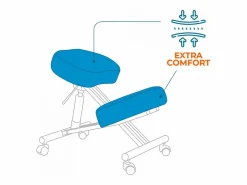 AHD Silla ergonómica de rodillas postural modelo sueco metal polipiel Balancesteel Lux