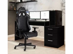 Clearance MAXPODIUM Silla gamer ergonómica, ajustable en altura, soporta 150 kg – Tactical, Negra Negro