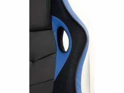 Sale Silla gamer junior, asiento de cuero sintético reclinable, doble acolchado, reposacabezas, altura ajustable, giratorio, ruedas suaves SENA (negro azul) Silla Gaming