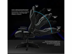 MAXPODIUM Silla gamer premium con sistema de masaje, soporta 150 kg – Tactical SMI, Negra