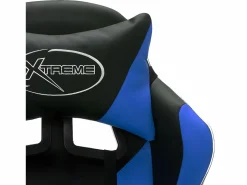 New Silla gaming con luces LED RGB cuero sintético azul y negro Silla Gaming