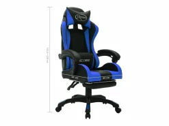 Silla gaming con luces LED RGB cuero sintético y negro Silla Gaming