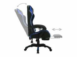 Silla gaming con luces LED RGB cuero sintético y negro Silla Gaming