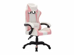 Clearance Clicnbuy Silla gaming con luces LED RGB cuero sintético rosa y negro Multicolor