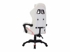 Clearance Clicnbuy Silla gaming con luces LED RGB cuero sintético rosa y negro Multicolor