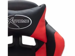 Clicnbuy Silla gaming con luces LED RGB cuero sintético rojo y negro