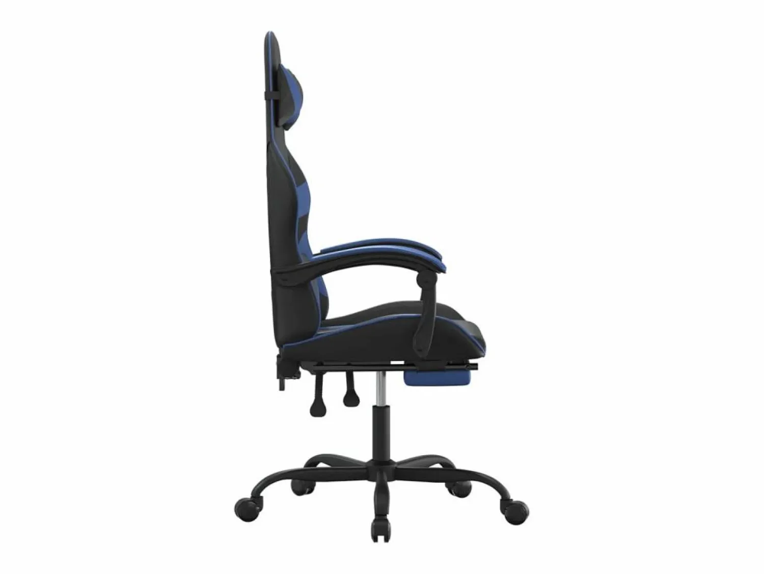 Clicnbuy Silla gaming con reposapiés cuero sintético azul