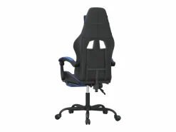 Clicnbuy Silla gaming con reposapiés cuero sintético azul