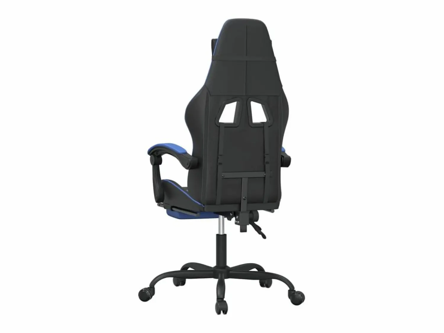 Clicnbuy Silla gaming con reposapiés cuero sintético azul