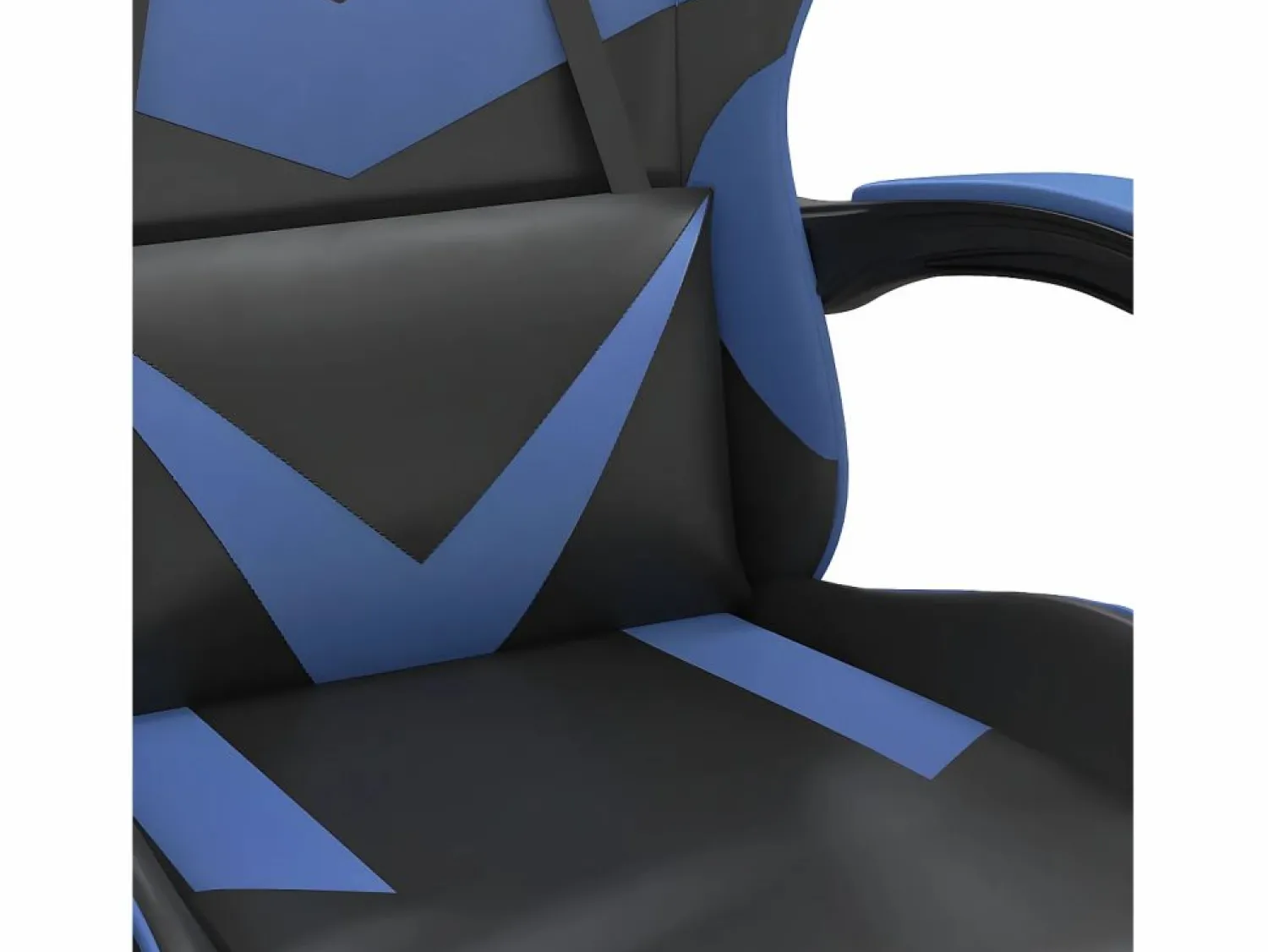 Clicnbuy Silla gaming con reposapiés cuero sintético azul