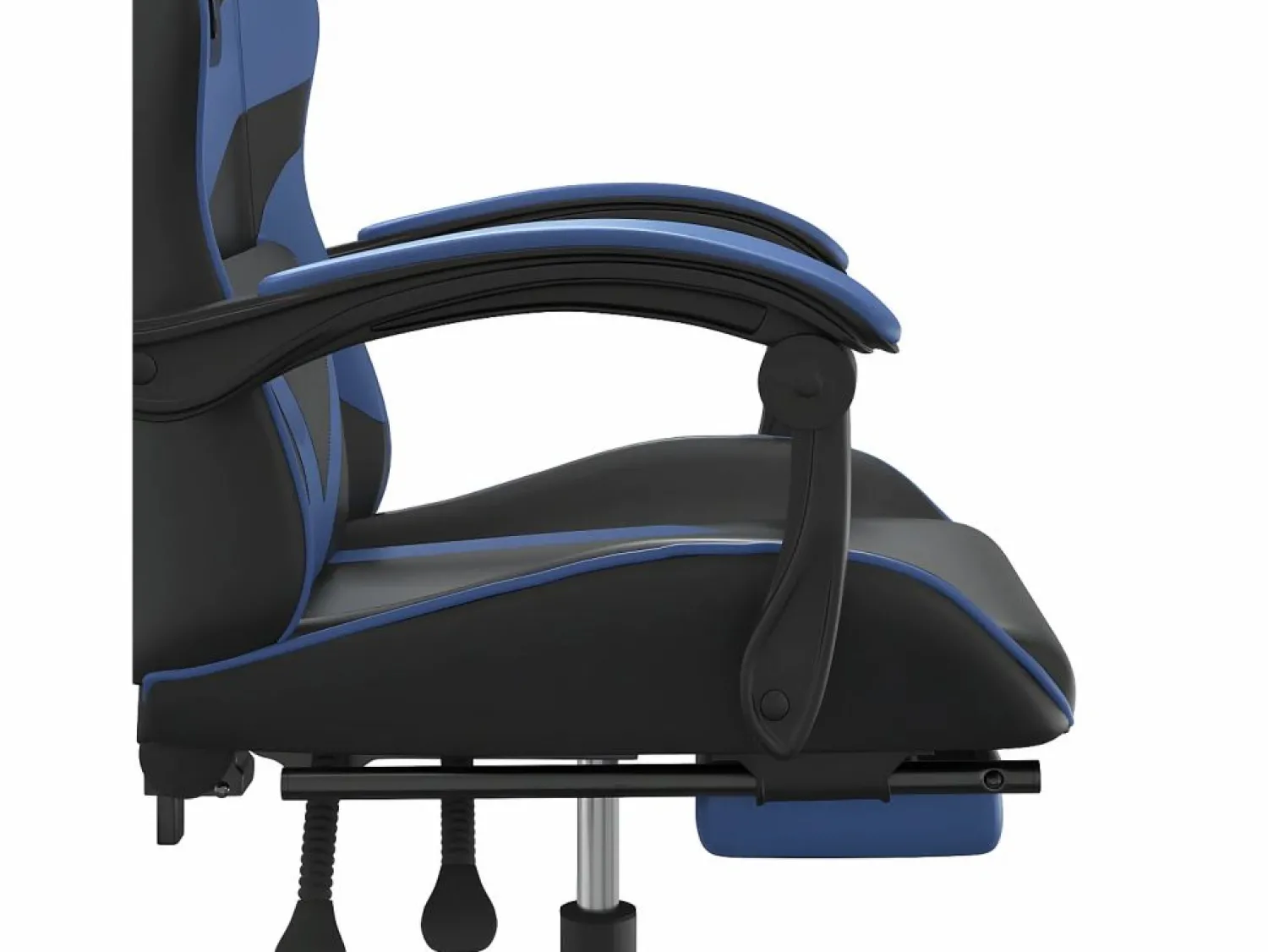 Clicnbuy Silla gaming con reposapiés cuero sintético azul