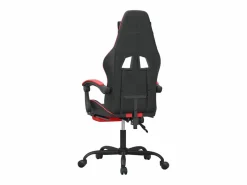 Clicnbuy Silla gaming con reposapiés cuero sintético rojo