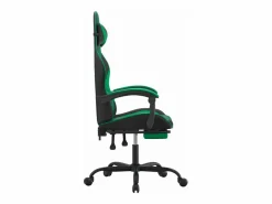 Silla gaming con reposapiés cuero sintético verde Silla Gaming