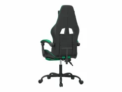 Silla gaming con reposapiés cuero sintético verde Silla Gaming