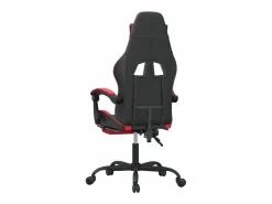 Clicnbuy Silla gaming con reposapiés cuero sintético rojo Negro
