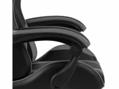 Clearance Silla gaming con reposapiés cuero sintético negro y Silla Gaming