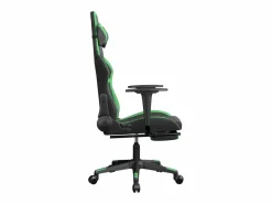 Silla gaming con reposapiés cuero sintético verde Silla Gaming