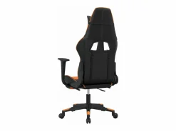 Discount Silla gaming con reposapiés cuero sintético naranja Silla Gaming