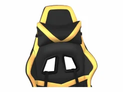 Clicnbuy Silla gaming con reposapiés cuero sintético dorado