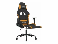 Sale Silla gaming con reposapiés tela y naranja Silla Gaming