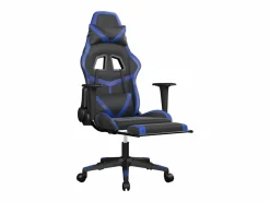 Hot Silla gaming con reposapiés cuero sintético negro Silla Gaming