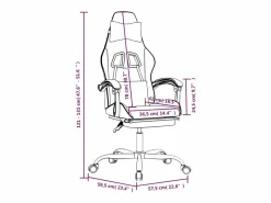 vidaxl Silla gaming con reposapiés cuero sintético negro