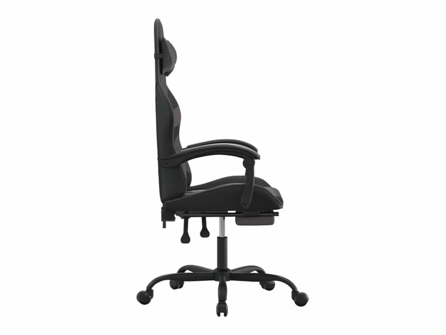 vidaxl Silla gaming con reposapiés cuero sintético negro