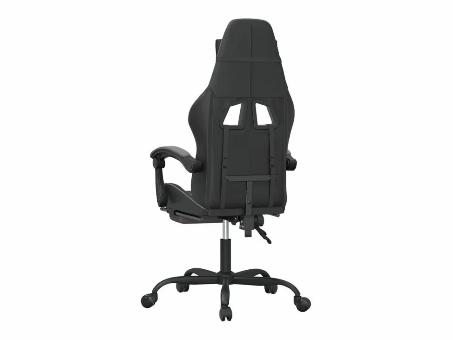 vidaxl Silla gaming con reposapiés cuero sintético negro