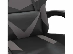 vidaxl Silla gaming con reposapiés cuero sintético negro
