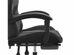 vidaxl Silla gaming con reposapiés cuero sintético negro