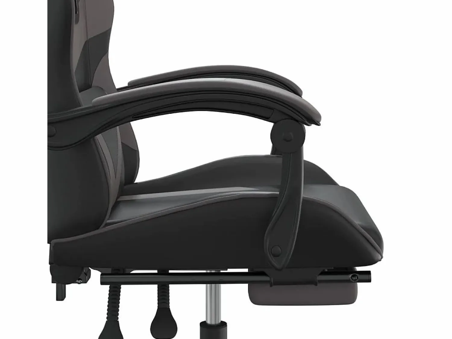 vidaxl Silla gaming con reposapiés cuero sintético negro